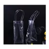 Seaux À Glace Et Glacières Sac À Vin En Plastique Transparent Bouteille Unique Conteneur De Nourriture Potable Stockage Accessoires De Cuisine Drop Delivery Home Dhvym