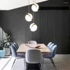 Pendant Lamps Nordic Simple Light Bedroom Bedside Postmodern E27 Bulbs Restaurant Bar Clothing Store Half Moon Ball Hanging Lamp