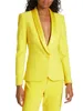 Spring Soft Satin Yellow Women Pants Suits For Wedding Mother of the Bride Suit Evening Party Blazer Guest Wear 2 Pieces