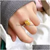 Cluster Rings High Carbon Diamond 1CT Citrine Gemstone Solid Sier 100 925 Fine Jewelry Par Finger Ring For Women Partihandel Drop de Dhduc