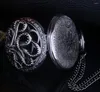 Pocket Watches 20st Free Ship Octopus Hollow Half Quartz Watch Steampunk Black med halsbandskedjan gåva för barn