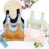 Yoga Outfit Seamless Chest Wrap Sports Bra For Women Tube Top U-shaped Back Gather Bras Fitness Running Gym Tops Underwear Female Vest
