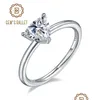 Cluster Rings Gems Ballet Brilliant Moissanite 925 Sterling Sier 1.0ct 6,5 mm biljoner Solitaire Förlovningsring för kvinnor Drop Deliv DHK49