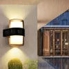 Накрытые настенные лампы светодиодные водонепроницаемые современные северные стиль в крыльце крыльца садовая лампа 9W 18W 110 В 220 В 230 В