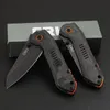 GLBY CK6280 Pocket Folding Knife 8Cr13Mov Black Stone Wash Blade Carbon Fiber & Stainless Steel Handle Outdoor Camping Hiking Survival Knives with Retail Box