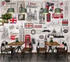 Sfondi Murales 3D personalizzati Carta da parati Moda Decorazione per la casa Retro Nostalgico Stile europeo britannico KTV Bar Sfondo caffè Muro1