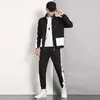 Tracksuits voor heren 2023 Men Fashion Tracksuit Spring herfst Reflecterende sweatshirt Sweatpants Set Patchwork Slim Fit zweetpakken