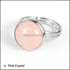 Solitaire ring 12 mm Boheemse sieraden natuursteen genezing kristal voor vrouwen charme verjaardagsfeestje ringen aanpasabl yummyshop drop deli dhlro