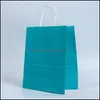 Confezione Regalo 50 Pz / Lotto Sacchetto Di Carta Kraft Colorata Con Manici 21X11X27 Cm Festival Per Celebrazioni Di Nozze Festa Drop Delivery Giardino Domestico Dhkyr