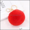 Andere kunst en ambachten 8 cm pluizige faux konijn fur ball sleutelhangers auto handtas school tas sleutelring schattige pompom keten sieraden acce otewx