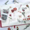 Embrulho de presente 40pcs PET PET Impermeável Rose Flower Scrapbooking Material Material Diário Vintage para calendários de planejadores de artesanato DIY