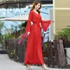 Casual jurken 2023 Aankomst lange plus size zomer Boheemse chiffon flare mouw maxi jurk vrouw strand trouwfeestjurk