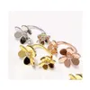 Cluster Ringe Kubikzircon Blume für Frauen Trendy Luxus Umwelt Kupfer Kristall Statement Party Zubehör Drop Lieferung Jude DHF5Y