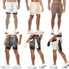Pantalones cortos para correr Camo Jogging Men 2 en 1 de dos pisos transpirable GYM Sport Fitness Workout Sports Short PantRunning