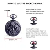 Pocket Watches 20st Free Ship Octopus Hollow Half Quartz Watch Steampunk Black med halsbandskedjan gåva för barn