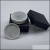 Verpakkingsflessen Matte zwarte gel nagellakpotten 5 ml vierkante acryl cr￨me fles lege 5g cosmetische pot voor geverfde lijmpoeder druppel otfps