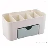 Scatole portaoggetti Contenitori Custodia Contenitore da scrivania Organizer per trucco Scatola Cosmetica Ders Doppio strato in plastica Display per gioielli Drop Delivery H Dhoio