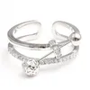 Rings de cluster Ladies moda criativa forma branca abertura ajust￡vel anel de noivado feminino de alta qualidade partido esf￩rico pendan dhg4f