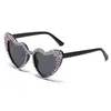 Sunglasses Vintage Pink Heart Diamond Women's Elegant Glasses Sun Outdoor Sunscreen