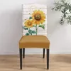 Fodere per sedie Fattoria Fiore Girasole Ape Copertura da pranzo 4/6 / 8 pezzi Fodera elastica in spandex per la sala banchetti di nozze El