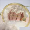 Bagues de cluster romantique flèche d'amour double bague pour femmes réglable exquis coeur cristal cz zircon bijoux de fête de mariage DHFQT