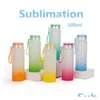 Tumblers Sublimation Mufor Water Bottle da 500 ml Bottiglie di vetro smerigliato Gradiente Blank Brink Drink Cups Delivery Delivery Delivery Home Ga Dhxgc