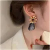 ダングルシャンデリアファッションジュエリーS925シエポストイヤリングフェイクパールフラワーアクリルヴィンテージスタッドドロップデリバリーDHVN9