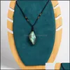 Подвесные ожерелья Классический естественный лабрадорит лунный камень камень подвески солнечный свет в форме энергии женщины Мужчины заживают ювелирные изделия.