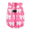 Dog Apparel Wadded Jacket Cute Bow Printed Warm Clothes Sweet Zipper Universal Pet Supplies Clothing