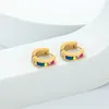 Boucles d'oreilles créoles SIPENGJEL acier inoxydable cristal coloré petit pour hommes femmes Cartilage boucles d'oreille Piercing bijoux