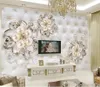 Beibehang Papel de Parede Custom Photo Wall Paper 1Square Meter大フレスコ3Dラグジュアリーフラワーズ3Dジュエリーテレビ背景壁3D壁紙