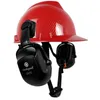 Industriell arbetss￤kerhetshj￤lm Kolfiberm￶nster med ￶ronmuffor Anti -brus f￶r Engirneer Construction CE EN397 Hard Hat ABS