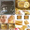 Desmaquillador Oro Biocolágeno Mascarilla facial Polvo de cristal Colágeno Hidratante Antienvejecimiento Cara Gota Entrega Salud Belleza Dhcif