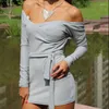 Casual Dresses Female Dress Long Sleeve Fashion Mini Sexy Women Club Outfits Elastic Soft Robe Bottoming Leisure Woman Vintage