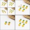 Charms 20 stcs/pack 11.5 24,5 mm Mooie fruitanijn Pineapple hanger voor oorbellen Druppel Alloy sieraden maken Bevindingen handgemaakt email Delive otgjx