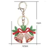Рождественские украшения колокольчика для брелок женщин с кафеткой для ключа кольцо сумочка подвеска
