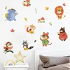 Autocollants muraux forêt Animal fête autocollant pour enfants chambres chambre décorations papier peint Mural maison Art décalcomanies dessin animé combinaison