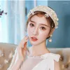 Headpieces Retro Embroidery Lace Flower Hair Band Pearl Headband Travel Shooting Brides Wedding Accessories