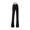 Stage Wear Adult Latin Dance Pants Women Ballroom Samba Salsa High Waist Trousers Performance Clothes SL5975