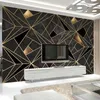 Papéis de parede personalizados 3D Mural Papel de parede Decoração de casa Black Creative Abstract Geométrico Fresco Fresco Living TV Background Po Wall Paper1