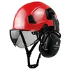 Casco de construcción para ingeniero, casco de seguridad CE EN397 con visera, orejeras, sombreros de trabajo con suspensión de 6 puntos para uso Industrial