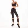 Active Set Sexy 2 Piece Yoga Dress Women Tight Set Sports Bh High midje Höftbyxor Ropa Deportiva Mujer Wear Gym 2023