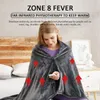 Blankets Winter Heating Shawl 8 Area Electric Heated Blanket Plush Throw Cape Coral Flannel