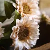 Decorative Flowers & Wreaths Artificial Sunflower Rustic Painting Style Realistic Silk Simulation Flower For Wedding Party Bouquet