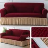 Chair Covers Seersucker Skirt Lattice Sofa Cover Home Decoration Two-Color Full Elastic Sectional Corner Couch Stretch Slipcover