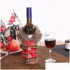 Kerstdecoraties wijnfles er set kerstman gestreepte rooster cadeauzakje jaar feesttafel decoratie drop levering home tuin dhjqy