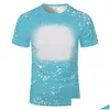 Christmas Decorations Us Men Women Party Supplies Sublimation Bleached Shirts Heat Transfer Blank Bleach Shirt Polyester Tshirts Dro Dhq6R