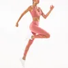 Actieve sets sexy 2 -delige yoga jurk vrouwen strakke set sport beha hoge taille heup broek ropa deportiva mujer slijtage gym 2023