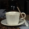 Tazze Piattini Ceramica di lusso Colazione creativa Dessert Bellissimi servizi da caffè Tazza Tazze in porcellana Kaffeetasse riutilizzabili fatte a mano