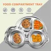 Plates Plate Divided Stainless Steel Traykids Baby Lunch Toddler Servingcompartment Dinner Dish Platter Metaltrays Control